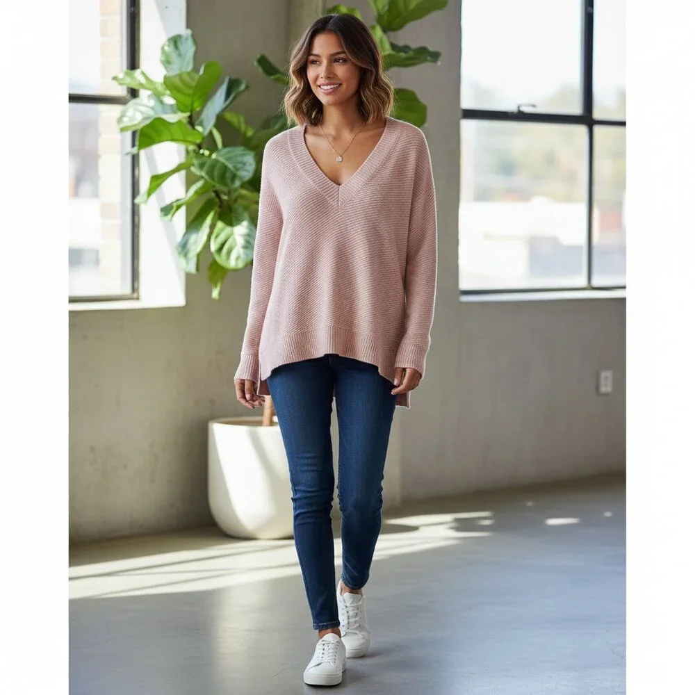 Zara Women's Knit Sweater Small pink Coquette Fairy Coastal Cottage core boho - Picture 6 of 16